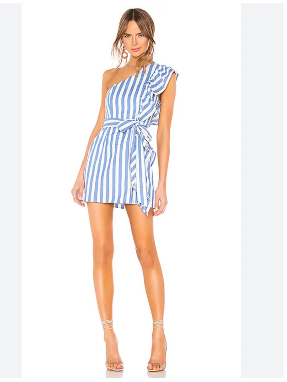 Lovers + Friends Seana Mini dress in white & blue
